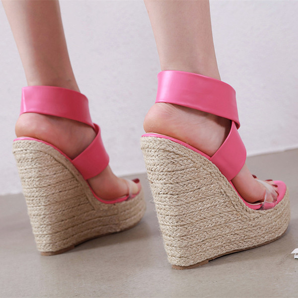 Sandale moderne de damă cu platformă în roz și negru