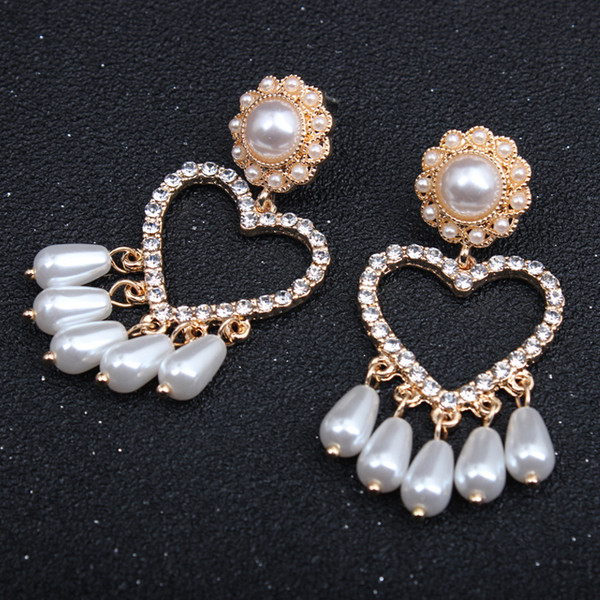 Cercei moderni de dama - cu perle si pietre