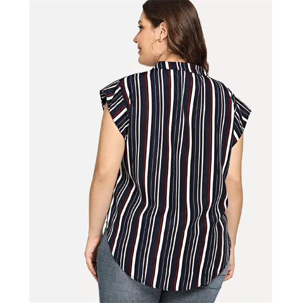 Cămașă casual de damă cu decolteu în V și mâneci scurte