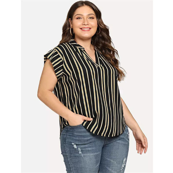 Cămașă casual de damă cu decolteu în V și mâneci scurte