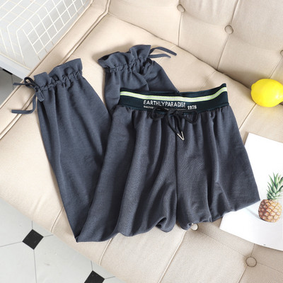 Pantaloni lungi dama casual cu elastic si cravate in mai multe culori