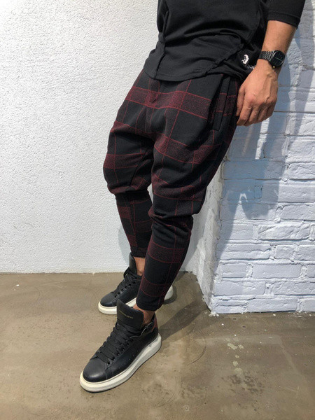 Pantaloni barbati in carouri in trei culori