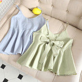 Maieu casual de dama cu panglica si bretele subtiri