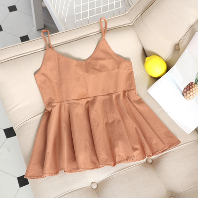 Maieu casual de dama cu panglica si bretele subtiri