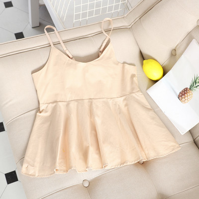 Maieu casual de dama cu panglica si bretele subtiri