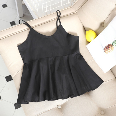 Maieu casual de dama cu panglica si bretele subtiri