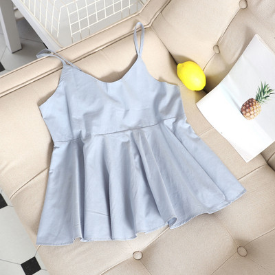 Maieu casual de dama cu panglica si bretele subtiri