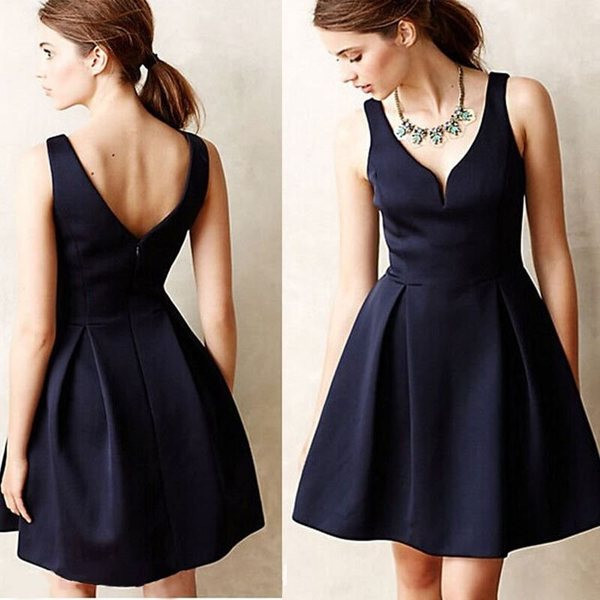 Rochie elegantă de damă, cu decolteu adânc în diferite culori