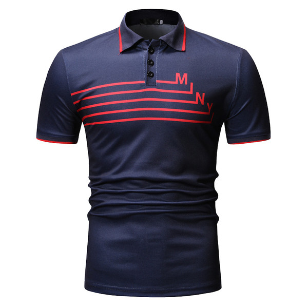 Tricou barbatesc modern cu guler in doua culori