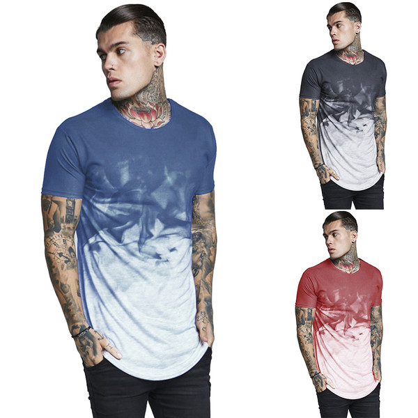 Мъжка тениска с къс ръкав и О-образно деколте в няколко цвята