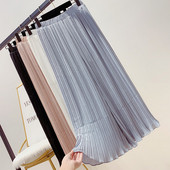 Pantaloni de dama plisati cu talie inalta in mai multe culori