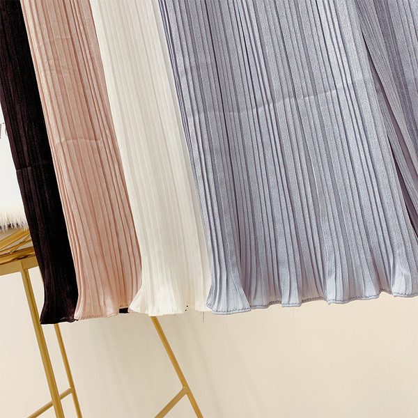 Pantaloni de dama plisati cu talie inalta in mai multe culori