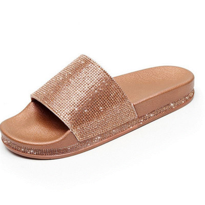 Model nou de papuci de dama cu pietre si talpa plata in mai multe culori