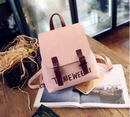 Rucsac modern de dama cu inscriptie din piele ecologica in mai multe culori