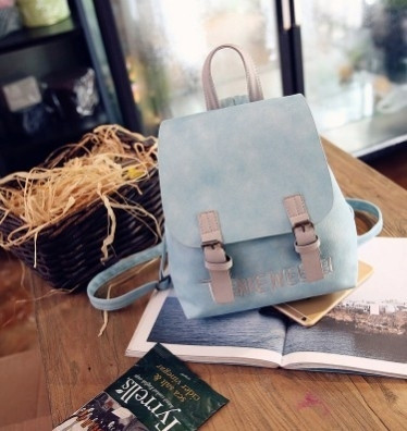 Rucsac modern de dama cu inscriptie din piele ecologica in mai multe culori