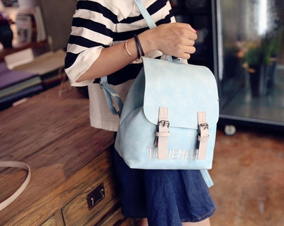 Rucsac modern de dama cu inscriptie din piele ecologica in mai multe culori