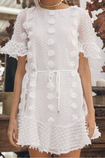 Rochie moderna de dama cu maneca scurta croiala model in mai multe culori