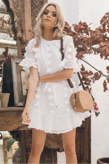 Rochie moderna de dama cu maneca scurta croiala model in mai multe culori