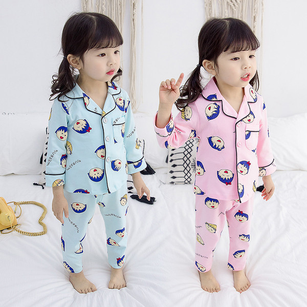 Pijamale pentru copii pentru fete - in albastru si roz