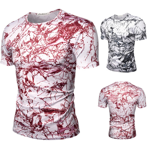 Tricou modern pentru bărbați cu efect de marmură în două culori