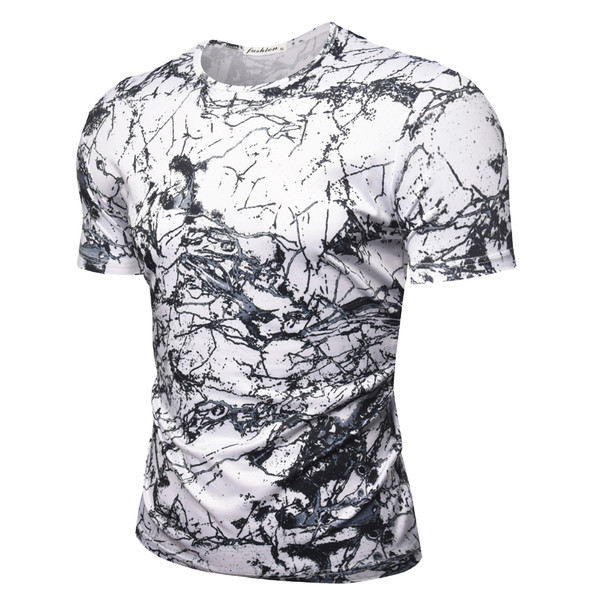 Tricou modern pentru bărbați cu efect de marmură în două culori