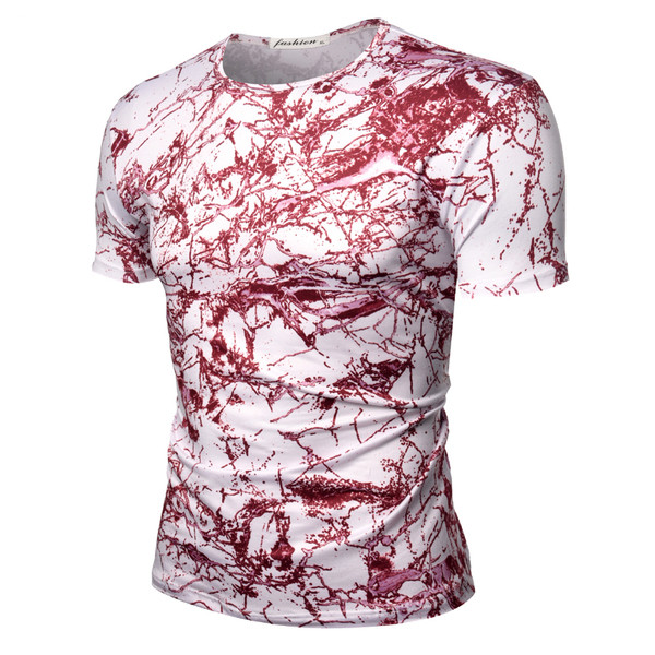 Tricou modern pentru bărbați cu efect de marmură în două culori