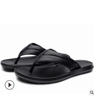 Papuci moderni pentru barbati din piele ecologica in alb si negru