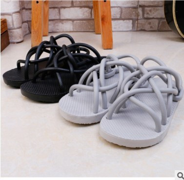 Sandale casual dama alb-negru cu talpa plata