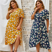 Ежедневна дамска рокля в два цвята до размер 4XL