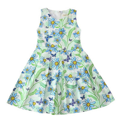 Ежедневна детска рокля за момичета с флорален десен 