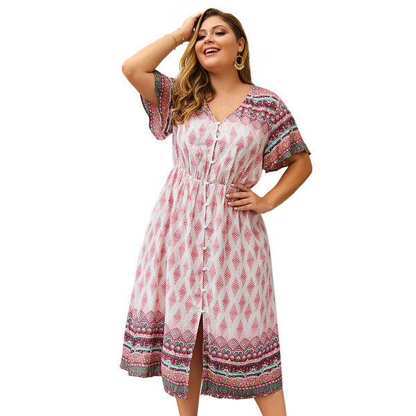 Ежедневна дамска рокля подходяща за плаж в три цвята 