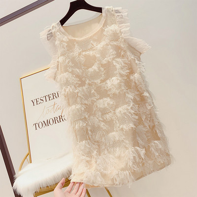 Дамска рокля с елемент тюл в три цвята