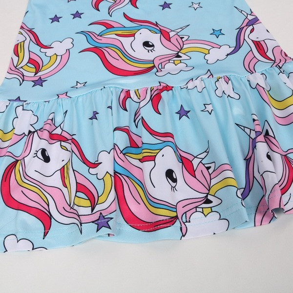 Rochie casual pentru copii pentru fete cu maneca scurta si aplicatie