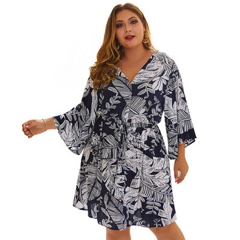 Rochie moderna de dama cu maneci lungi si decolteu in V in trei culori