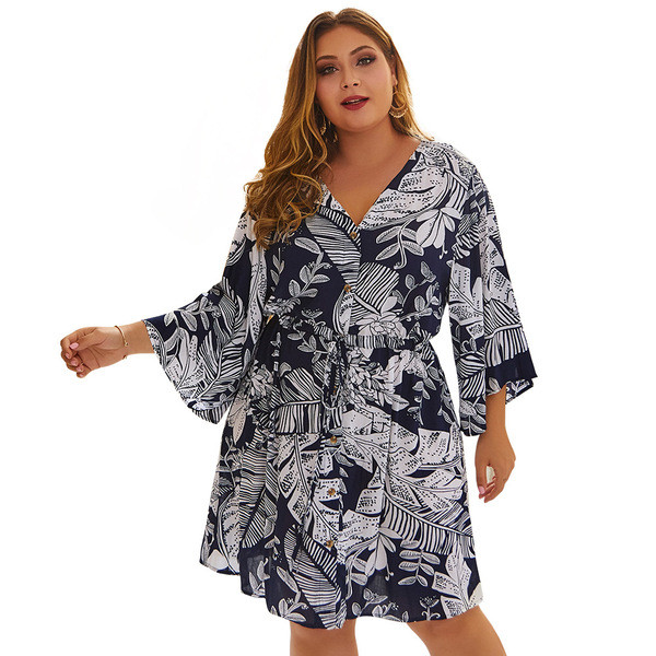 Rochie moderna de dama cu maneci lungi si decolteu in V in trei culori