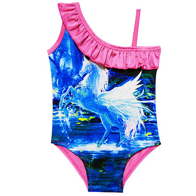 Costum de baie intreg pentru fete pentru copii cu aplicatie