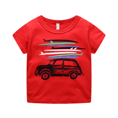 Tricou zilnic pentru copii alb și roșu - pentru băieți