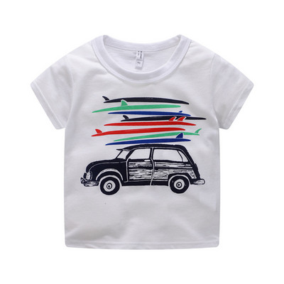 Tricou zilnic pentru copii alb și roșu - pentru băieți