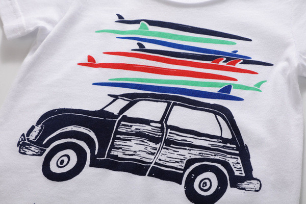 Tricou zilnic pentru copii alb și roșu - pentru băieți