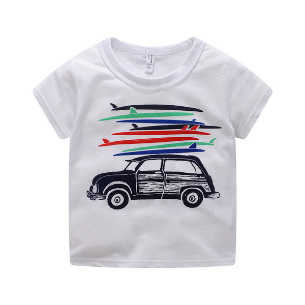 Tricou zilnic pentru copii alb și roșu - pentru băieți