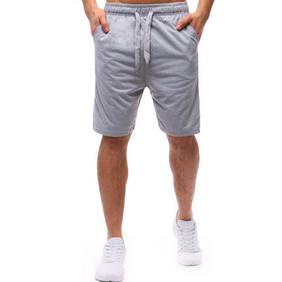 Pantaloni scurți pentru bărbați model uni în negru și gri