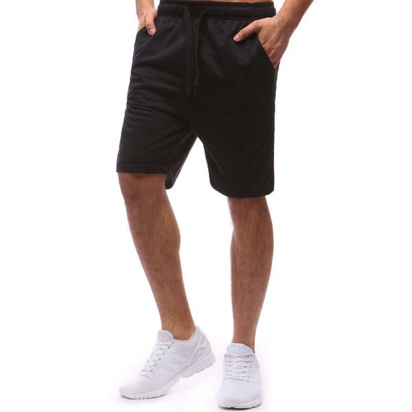 Pantaloni scurți pentru bărbați model uni în negru și gri