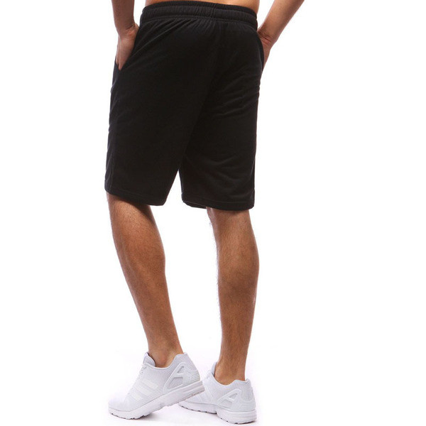 Pantaloni scurți pentru bărbați model uni în negru și gri