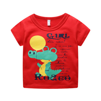 Детска тениска за момчета-в сив и червен цвят