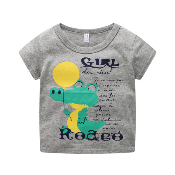 Tricou pentru copii pentru baieti - in gri si rosu