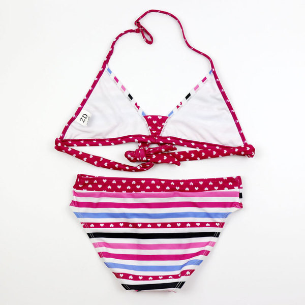 Costum de baie modern pentru copii din două piese cu panglică