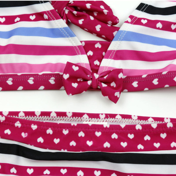 Costum de baie modern pentru copii din două piese cu panglică