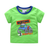 Tricou pentru copii pentru baieti - de culoare verde cu aplicatie