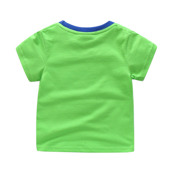Tricou pentru copii pentru baieti - de culoare verde cu aplicatie