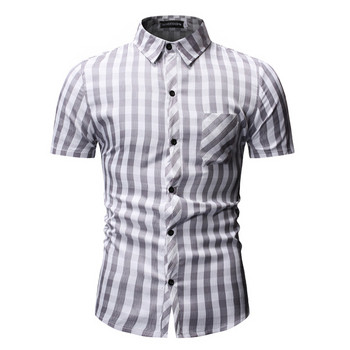 Cămașă bărbați în carouri cu mâneci scurte în trei culori